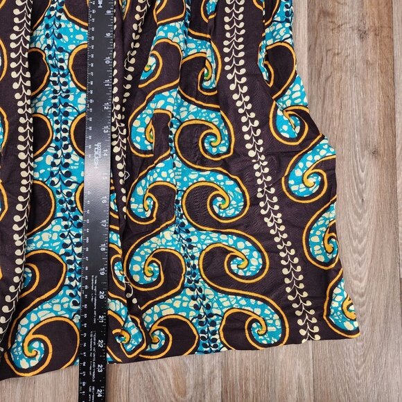 Chen Burkett XL Multicolor Ethnic Print‎ Circle A-Line Knee Length Skirt Pockets - Picture 6 of 7